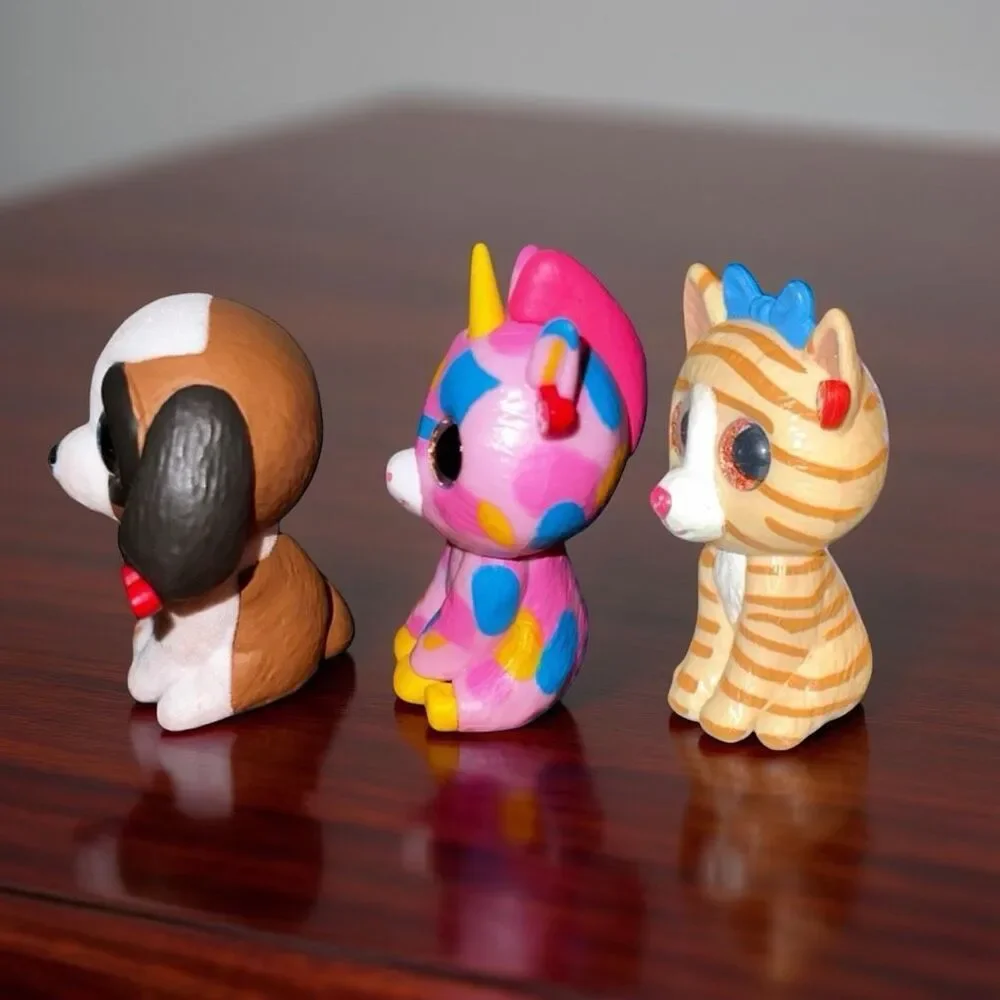 Ty Beanie Mini Boo Fantasia Unicorn Duke St Bernard & Tabitha Tabby Figures A48